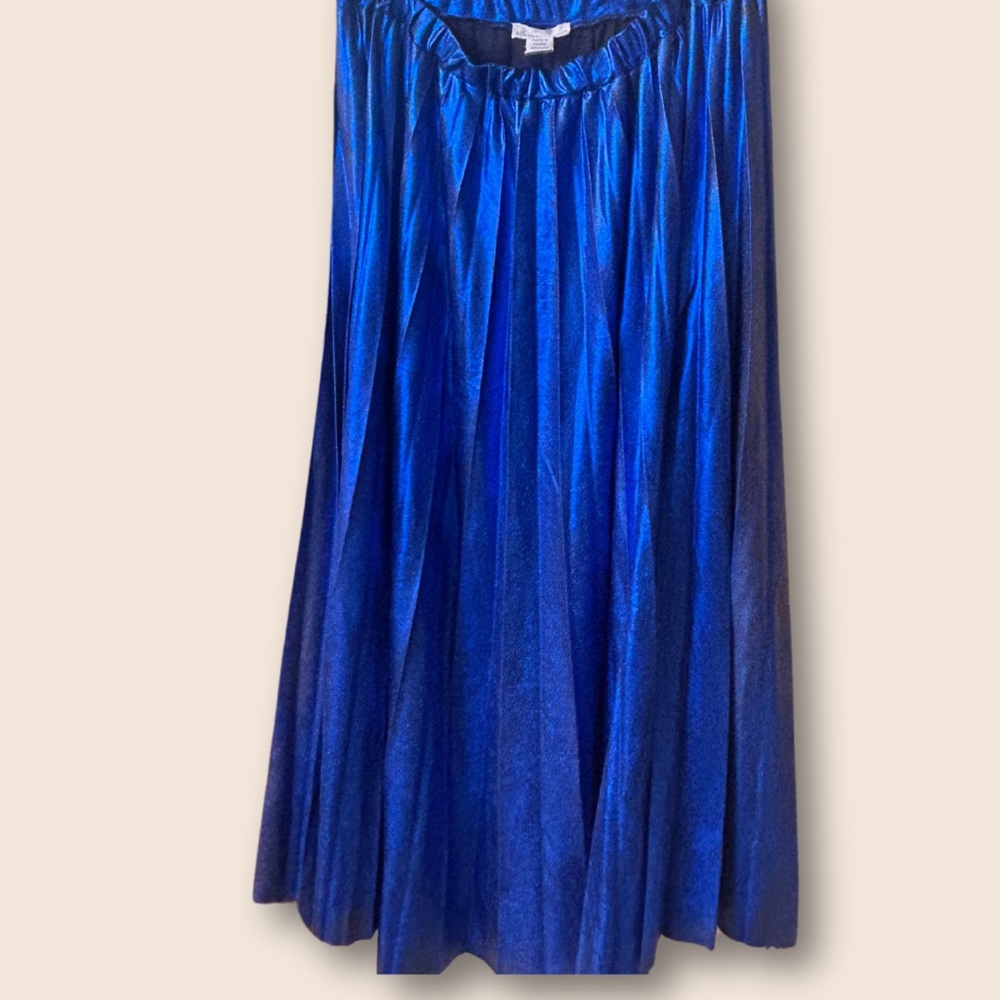 Metallic Midnight Blue pleated skirt